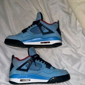 Travis scott jordan 4 got it for 1.5 and wore em a lil bit . 9 mens.